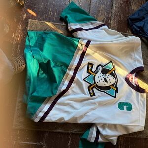 CCM Teal and White Hockey Jersey